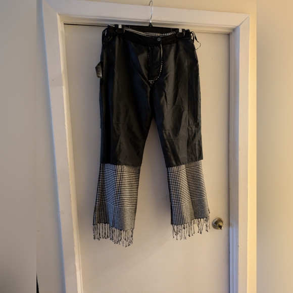 Top Shop Women's Houndstooth Cropped Fringe Hem Pants. UK - Picture 10 of 10